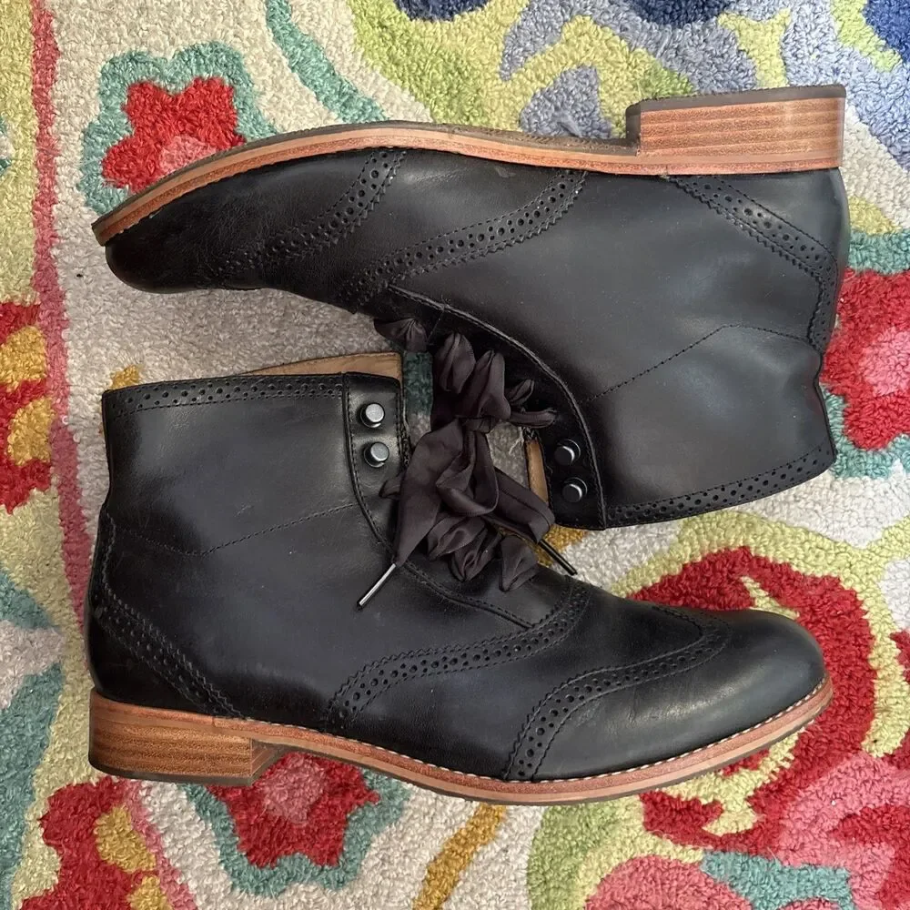 SEBAGO CLAREMONT Brogue Riding Classic Vegan Prepster Retro Y2K Academia Sz 10.5